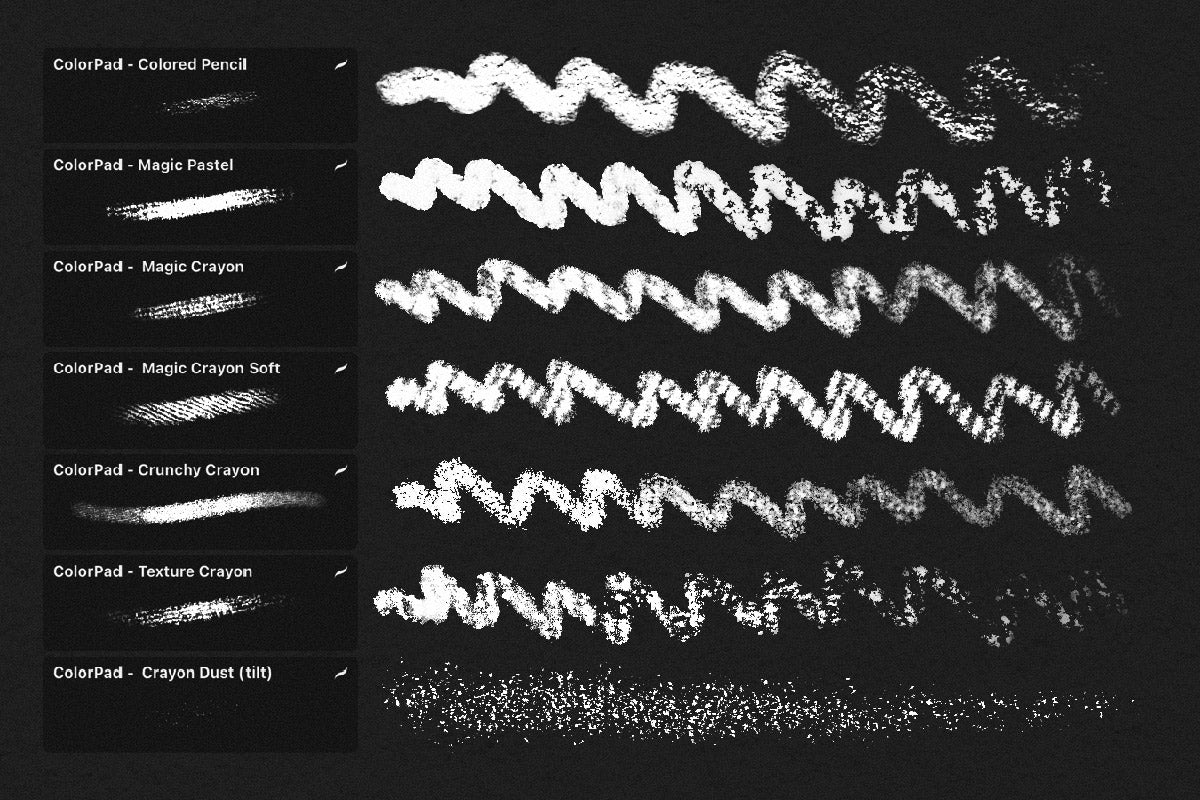 crayons, pencils, markers brushes for Procreate, visualtimmy