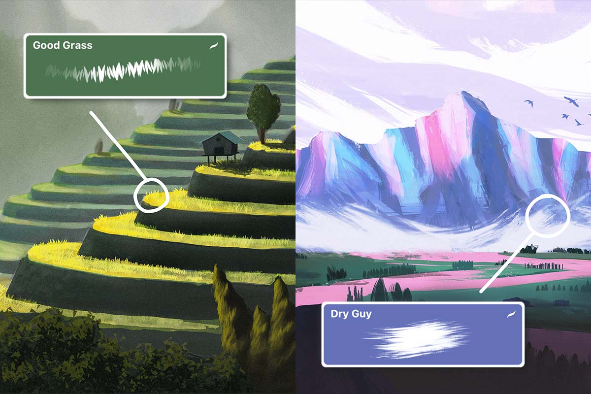 procreate paint brushes for landscape art - visualtimmy