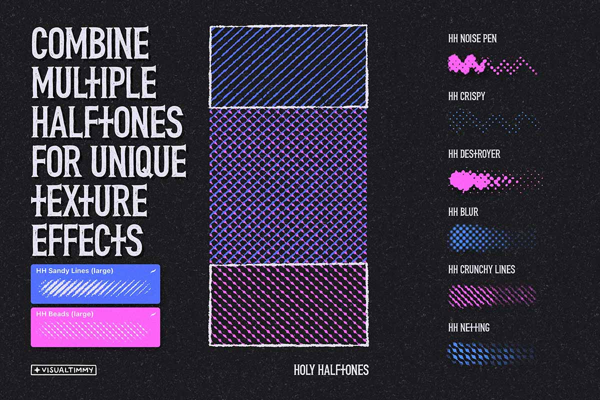 best halftone brushes for procreate - holy halftones - retro halftone brushes