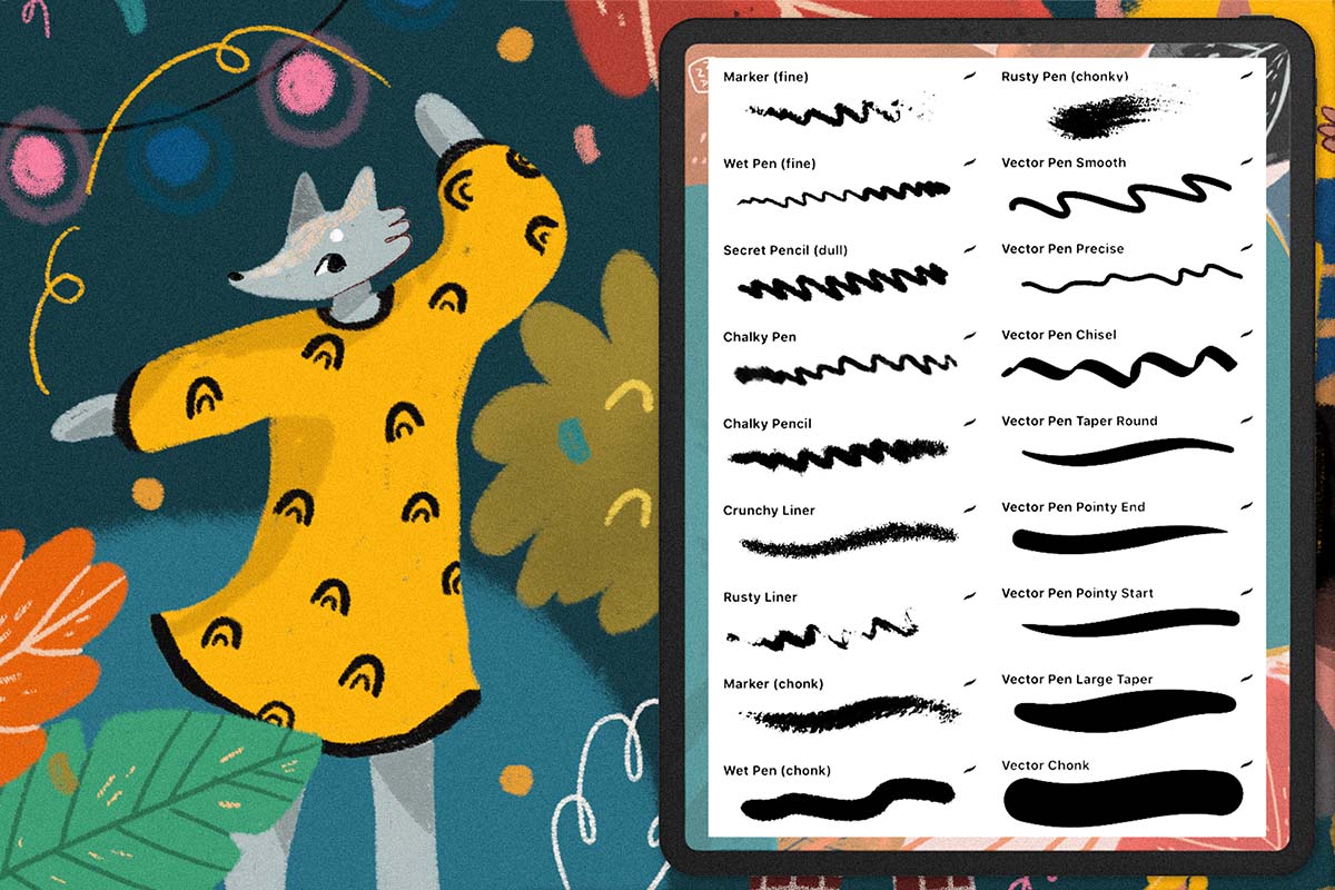 procreate brushes for childrens book illustrators