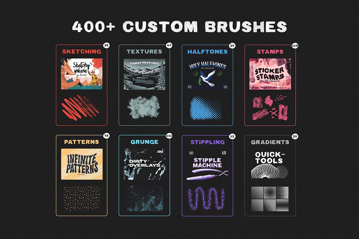 custom brushes for procreate - creator xl bundle -  visualtimmy - procreate bundle