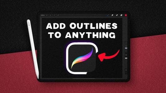 add white outlines to stickers in procreate, add white outlines to text in procreate