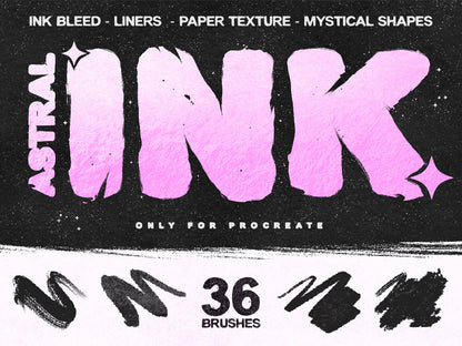 astral ink promo of ink brushes for procreate by visualtimmy