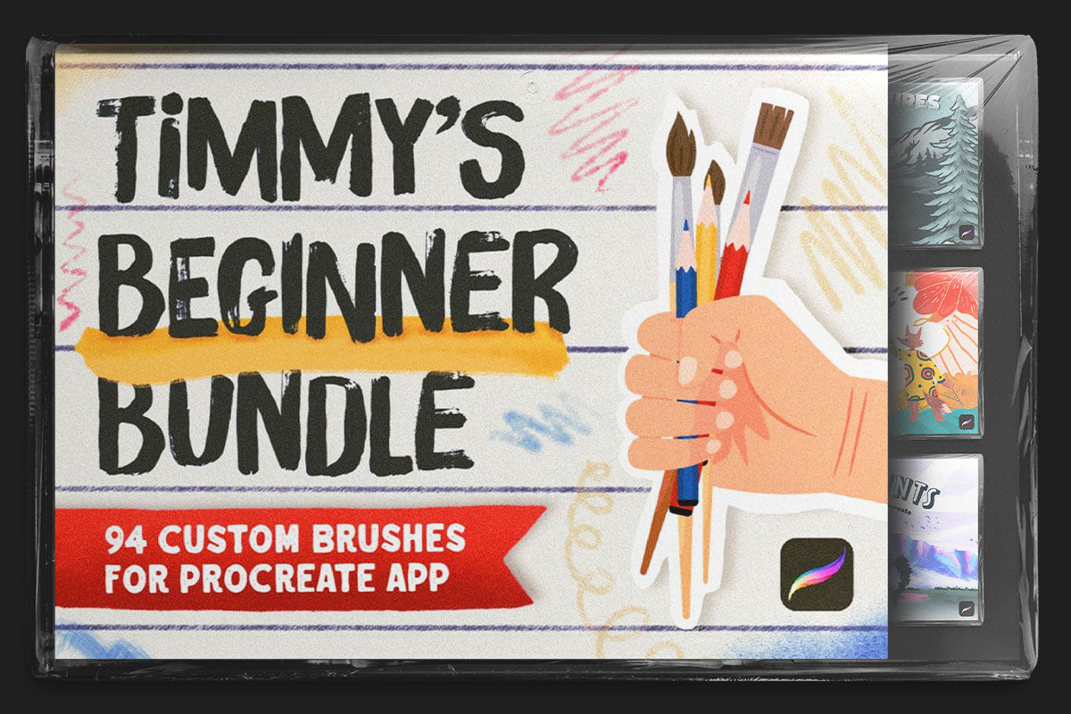 brush bundle for beginners using procreate, visualtimmy
