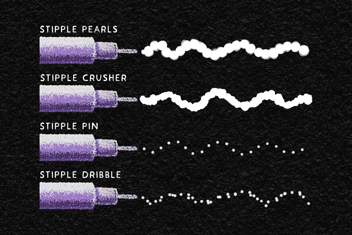 Random Stipple Machine Stipple Machine for Procreate - 12 Stipple Brushes | VisualTimmy