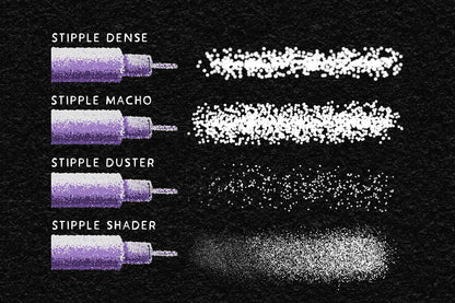 Stipple brushes for Procreate - Stipple Machine by VisualTimmy - Visual Timmy - Procreate texture brushes for inking