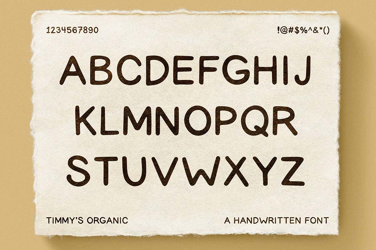 organic font - handwritten typeface by Visualtimmy