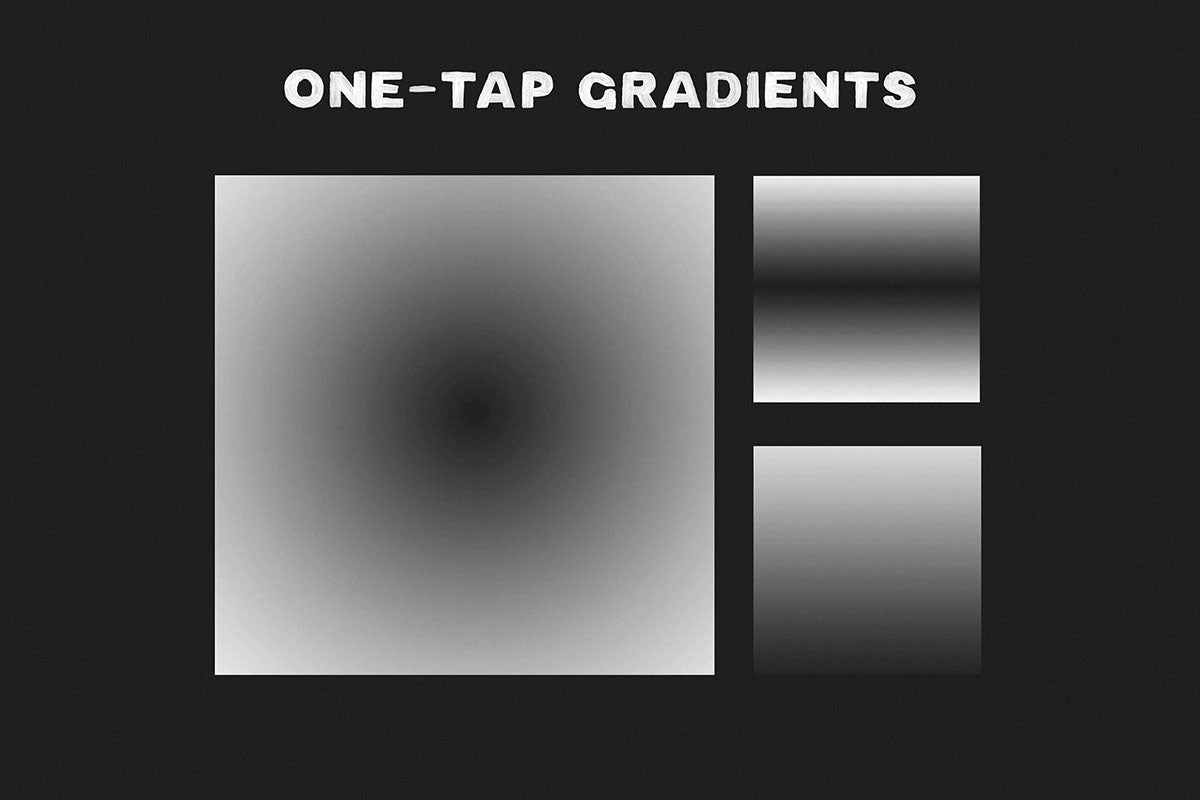 one tap gradients for procreate - gradient stamps - visualtimmy - procreate bundle